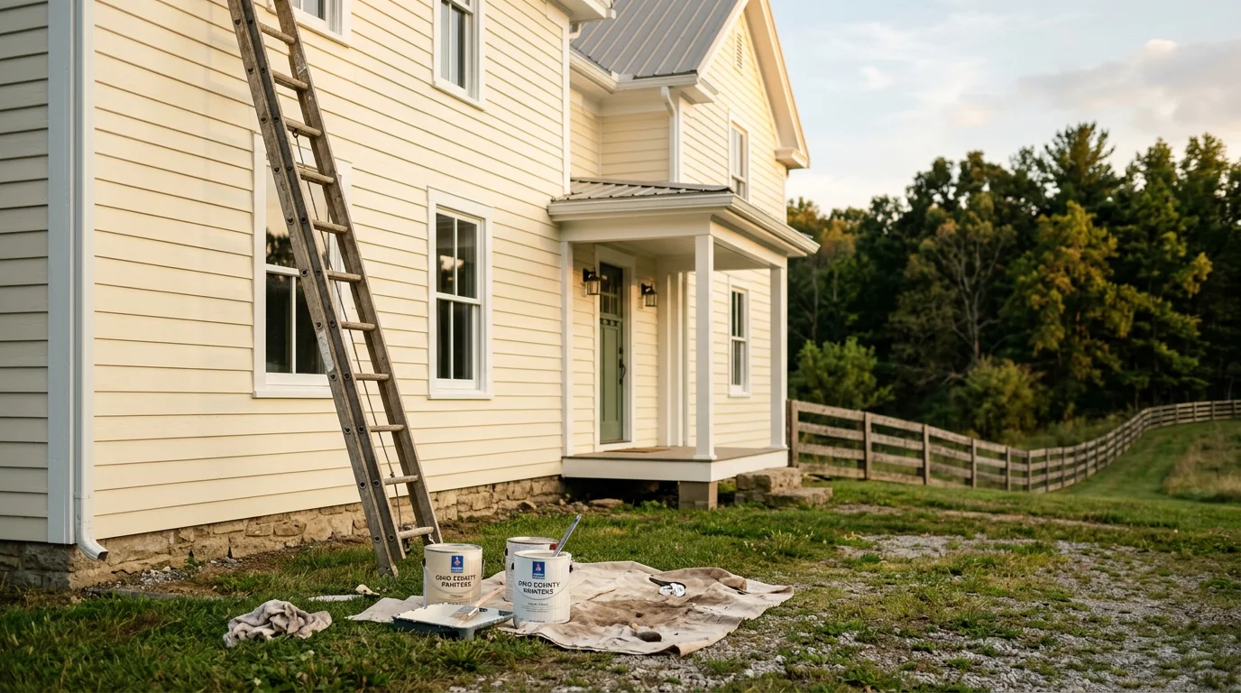 Professional painter applying paint to residential interior wall